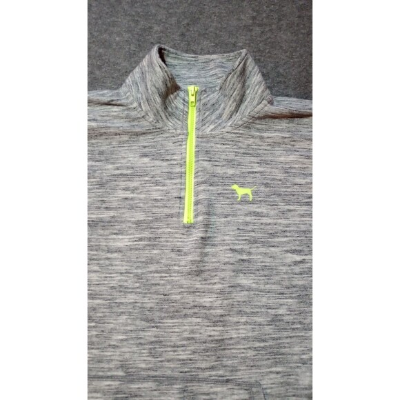 Victoria Secret PINK Sweatshirt Womens Small 1/4 Zip Neon Pullover Raw Hem DIY* - Picture 5 of 16